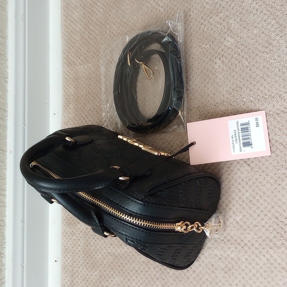 Juicy Couture Embossed Black Bag with Gold Accents - Picture 5 of 7